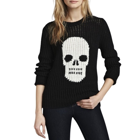 Autumn Cashmere Skull Hand Knit Sweater - Picture 1 of 3
